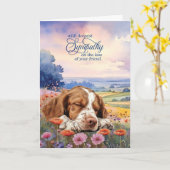 Carte Pet Sympathy Brittany Spaniel Dog Wildflowers (Fleur jaune)