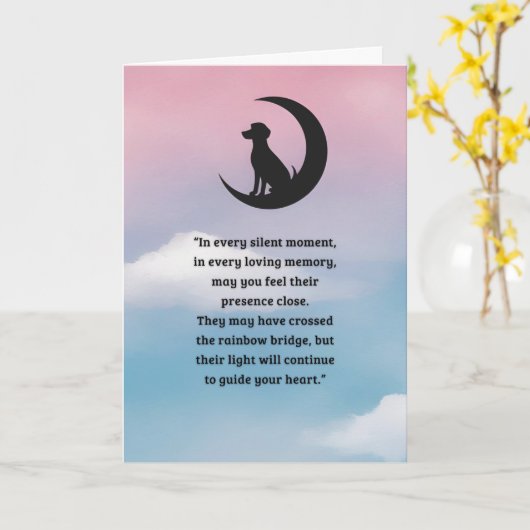 Carte Pet Sympathy Card Moon Chien série (Fleur jaune)