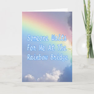 Carte Pet Sympathy Card Rainbow Bridge Dog Cat Full Poem