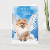 Carte Pet Sympathy Loss Dog Sable Pomeranian Angel (Devant)
