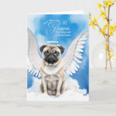 Carte Pet Sympathy Loss of a Dog Pug Angel (Fleur jaune)