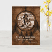 Carte Pet Sympathy Native American Wolf and Dreamcatcher (Fleur jaune)