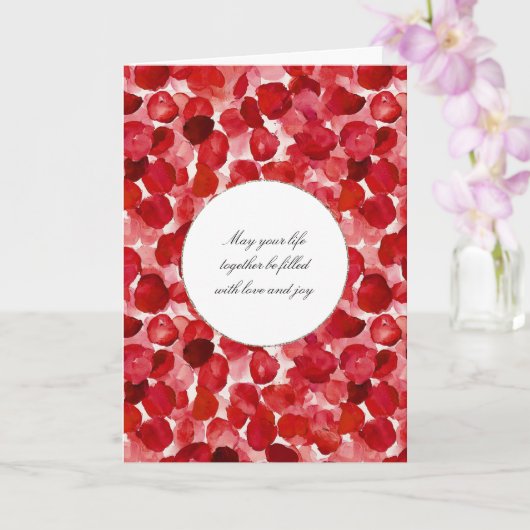 Carte Pétales de rose rouge romantique Mariage floral (Orchidée)