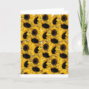 Carte pétales de tournesols nagent plongée marine nature
