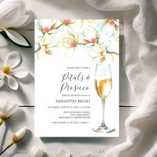 Carte Pétales et Prosecco Fête des mariées florale blanc
