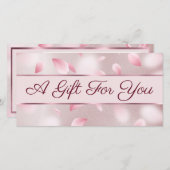 Carte Pétales Fleurs Faux Foil Certificat cadeau (Devant / Derrière)