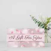 Carte Pétales Fleurs Faux Foil Certificat cadeau (Debout devant)