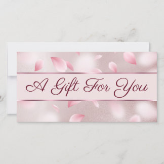 Carte Pétales Fleurs Faux Foil Certificat cadeau