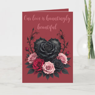 Carte Pétales noirs gothiques et Saint-Valentin sombre t