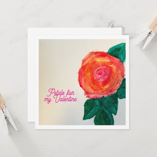 Carte Pétales Pour Ma Valentine (Devant/Arrière en situation)