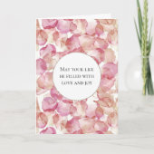 Carte Pétales rose romantique Mariage floral (Devant)