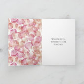 Carte Pétales rose romantique Mariage floral (Intérieur)