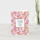 Carte Pétales rose romantique Merci floral (Devant)