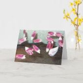 Carte Pétales Tulipe Rose Et Blanc Volant (Fleur jaune)