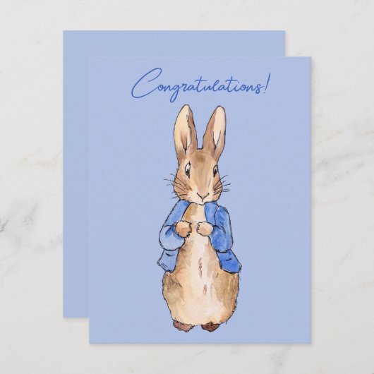 Carte Peter le lapin Félicitations à tous (Devant / Derrière)