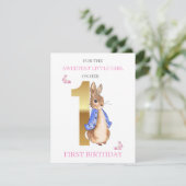 Carte Peter le lapin Salutation de premier anniversaire (Debout devant)