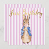 Carte Peter le lapin soufflant rose bulle gomme (Devant / Derrière)