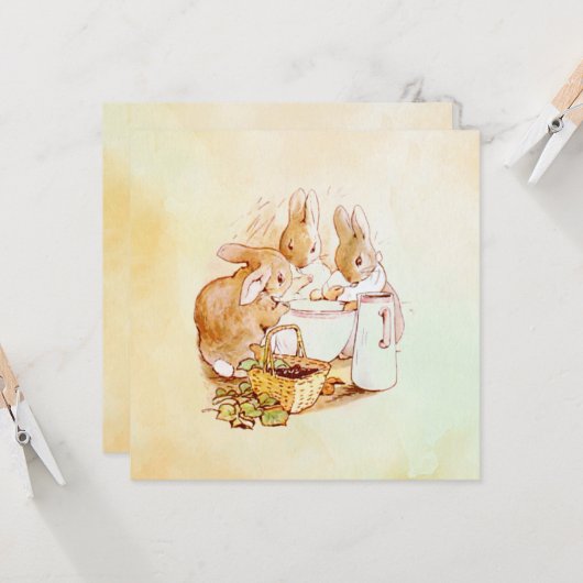 Carte Peter Rabbit Beatrix Potter (Devant/Arrière en situation)