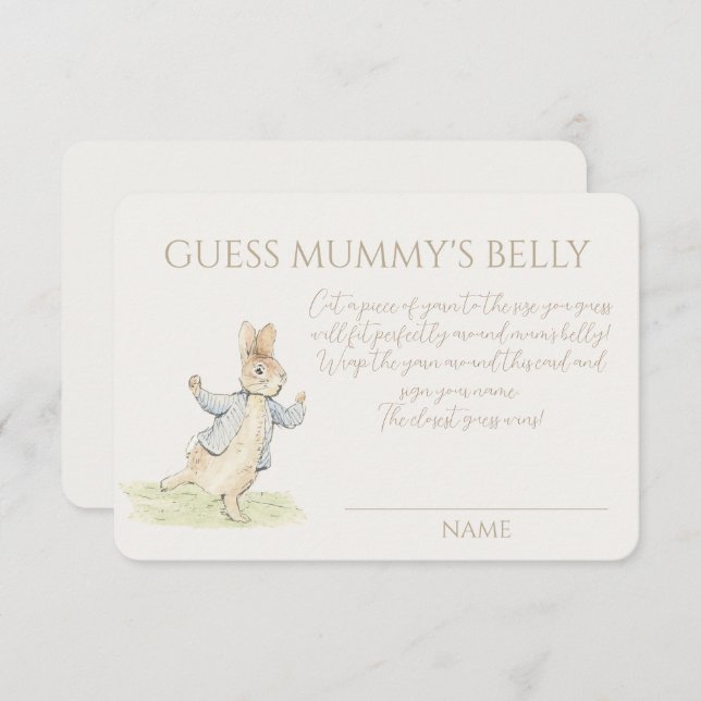 Carte Peter the Rabbit Baby Guess Mummy's Belly Game (Devant / Derrière)