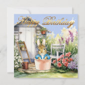 Carte Peter the Rabbit Garden Shed Joyeux anniversaire (Devant)