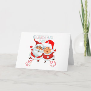 Carte Pétés de Noël Santa & Mme Clause
