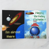 Carte Petit Alien Joyeux anniversaire (Intérieur)