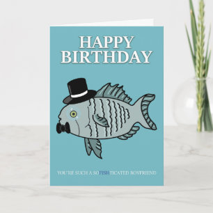 Carte Petit ami Anniversaire Poisson Plaisanterie