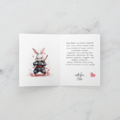 Carte Petit ami Bunny Pun Ninja Warrior Pink Valentines (Intérieur)