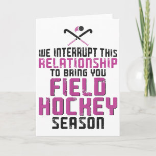 Carte Petit ami de hockey sur gazon Nous interrompons ce