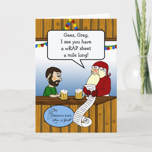 Carte Petit ami Funny Merci pour cadeau de Noël (Devant)