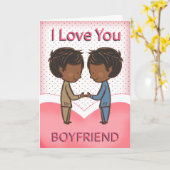 Carte Petit ami, Gay, Coupl Aimant Aimé Africain-América (Fleur jaune)