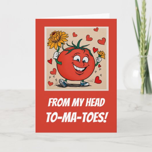 Carte Petit ami mignon Anniversaire Tomato Pun Dessin (Devant)