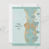 Carte Petit ami romantique Turquoise bleu Floral Vase Va (Dos)