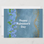 Carte Petit ami romantique Turquoise Blue Floral Valenti (Dos)