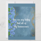 Carte Petit ami romantique Turquoise Blue Floral Valenti (Devant)