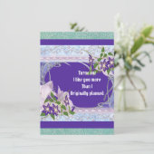 Carte Petit ami romantique violet bleu Floral Valentine (Debout devant)