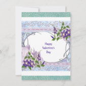Carte Petit ami romantique violet bleu Floral Valentine (Dos)