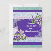 Carte Petit ami romantique violet bleu Floral Valentine (Devant)