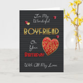 Carte Petit Amis, Anniversaire Avec Effet Or Et Coeurs (Fleur jaune)