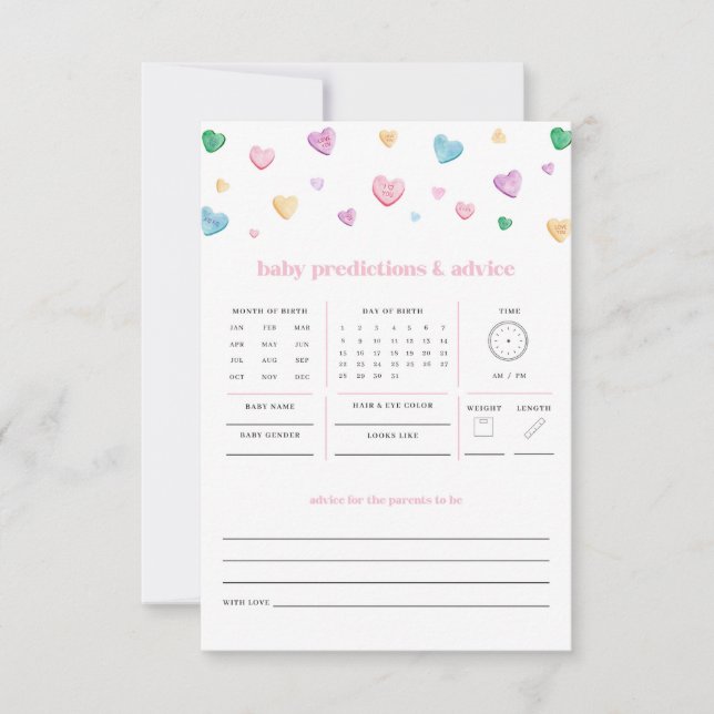 Carte Petit amour Valentine Baby Prediction Jeu (Devant)