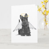 Carte Petit ange Scottie (Fleur jaune)