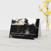 Carte Petit Ange sur un nuage Anniversaire (Fleur jaune)
