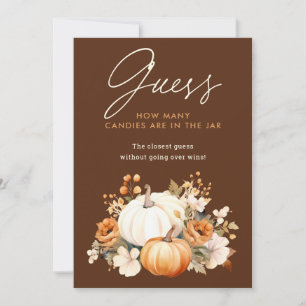 Carte Petit Baby shower Citrouille Guider Jeu Signe