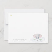 Carte Petit Baby shower d'arachide éléphant Neutre genre (Dos)