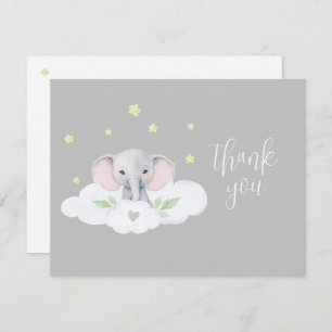 Carte Petit Baby shower d'arachide éléphant Neutre genre