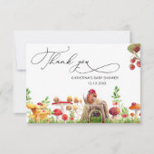Carte Petit Baby shower de champignons sauvages Merci (Devant)