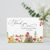 Carte Petit Baby shower de champignons sauvages Merci (Debout devant)