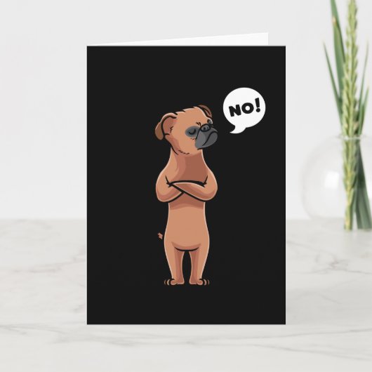 Carte Petit Brabancon Chien têtu (Devant)