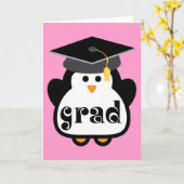 Carte Petit cadeau d'obtention du diplôme de pingouin de (Fleur jaune)