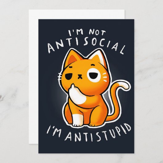 Carte Petit Cadeau Kitty Chat| Chat Pour Noël (Devant / Derrière)